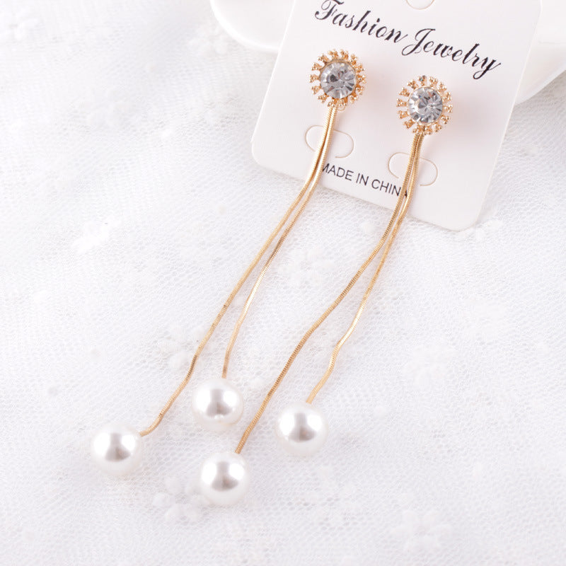 Simulated Pearl Drop Earrings-Jewearrings