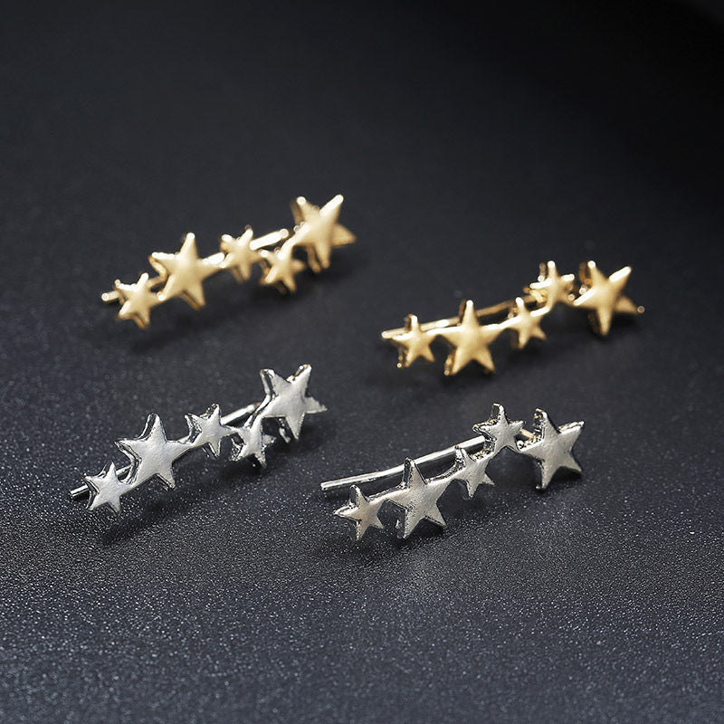 Korean version of the sleek minimalist new star earrings beautiful creative ear bone clip ear studs-Jewearrings