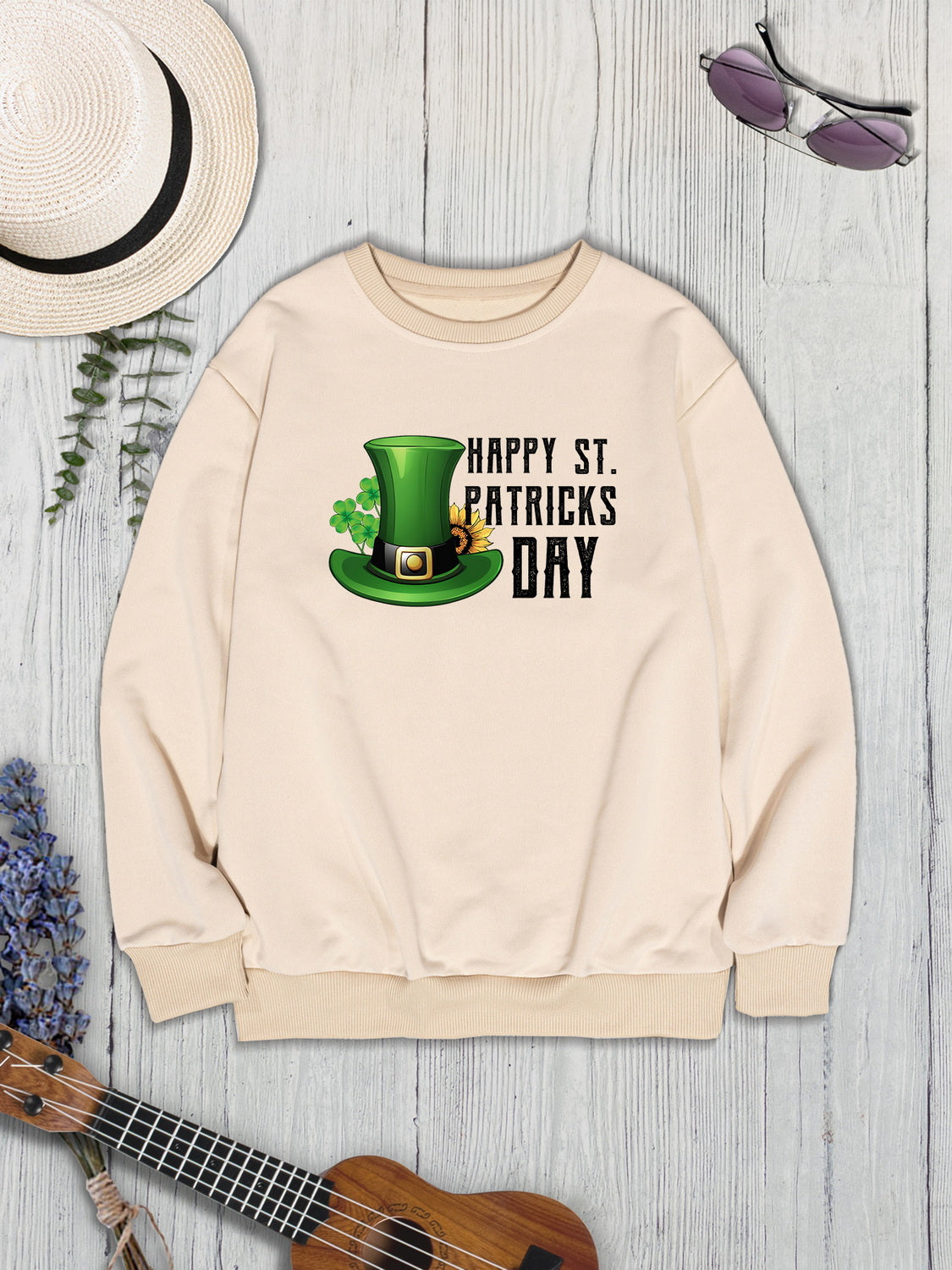 HAPPY ST. PATRICKS DAY Dropped Shoulder Sweatshirt-Jewearrings