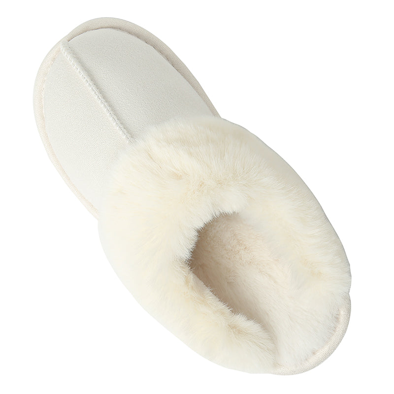 Faux Suede Center Seam Slippers-Jewearrings