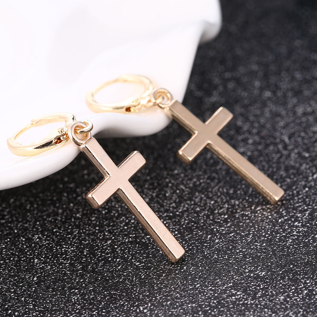 Glossy Cross Earrings-Jewearrings