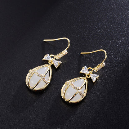 Opal Butterfly Stud Earrings Women-Jewearrings