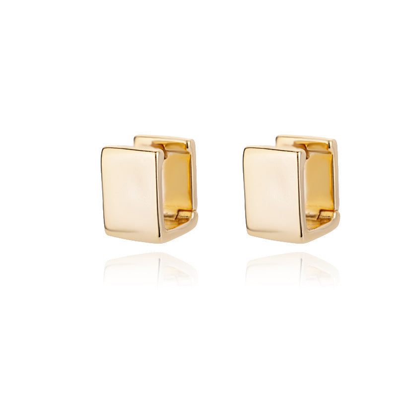 Lock Female Oval Geometric Zircon-encrusted Stud Earrings-Jewearrings