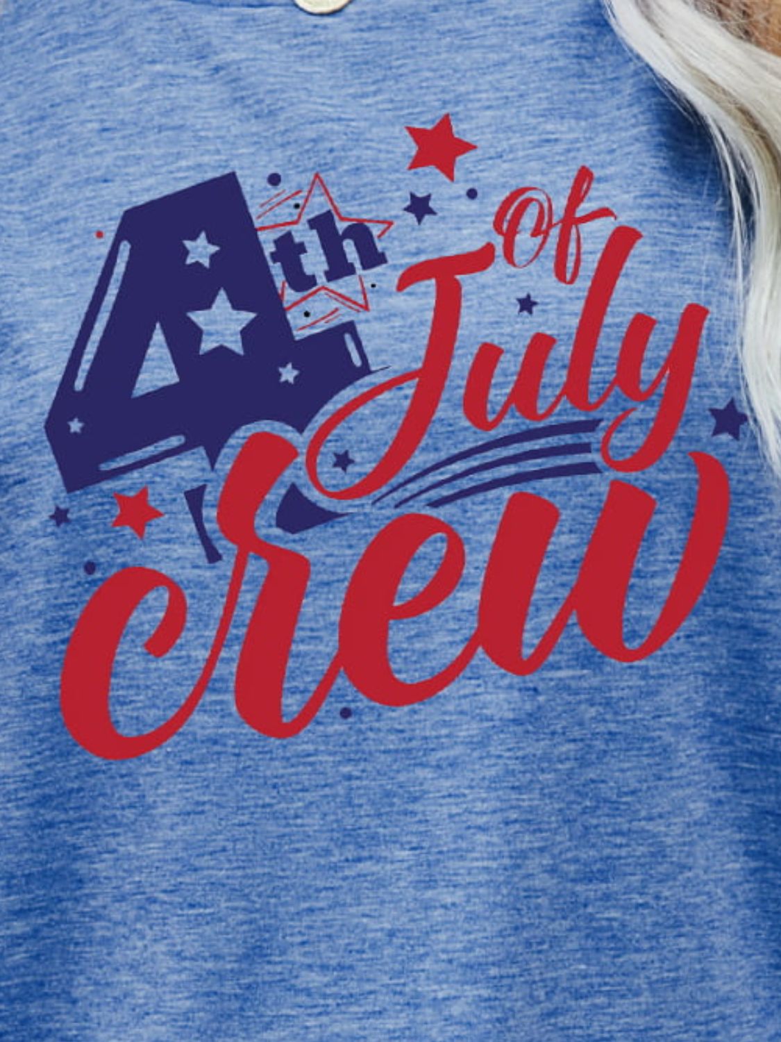 4th OF JULY Graphic Round Neck Tee-Jewearrings