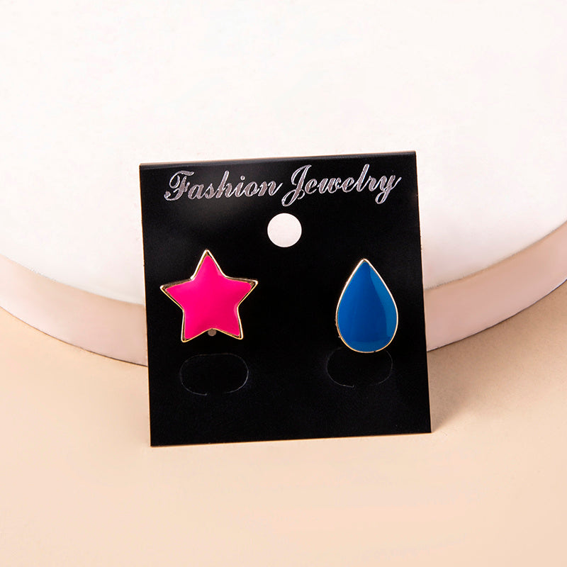 Cosplay Anime Hunter x Hunter Hisoka Earrings Enamel Teardrop Star Stud Earrings-Jewearrings