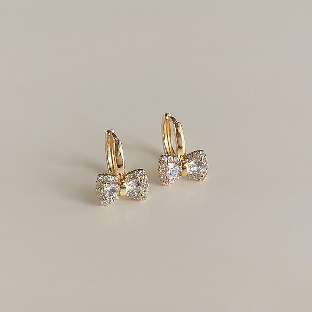 Bow Plated 14k Simple Elegant Sweet Earrings-Jewearrings