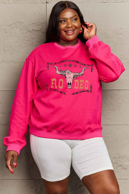 Simply Love Simply Love Full Size Round Neck Dropped Shoulder RODEO Graphic Sweatshirt-Jewearrings