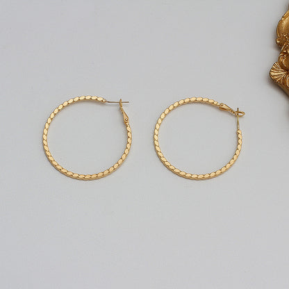 Women's Fashion Circle Alloy Matte Gold Earrings-Jewearrings