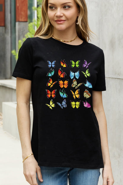 Simply Love Full Size Butterfly Graphic Cotton Tee-Jewearrings