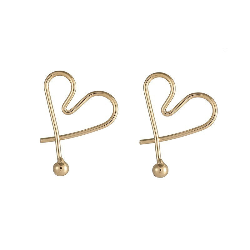 S925 Silver Needle Temperament Simple Girl Love Stud Earrings-Jewearrings