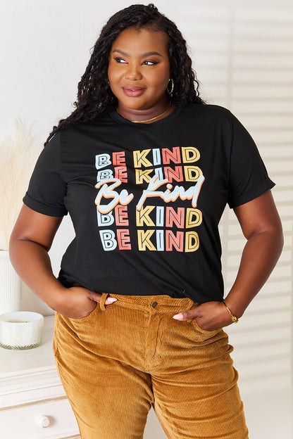 Simply Love BE KIND Graphic Round Neck T-Shirt-Jewearrings