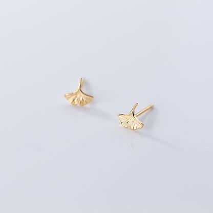 Women's Simple Ginkgo Leaf Art Silver Earrings-Jewearrings