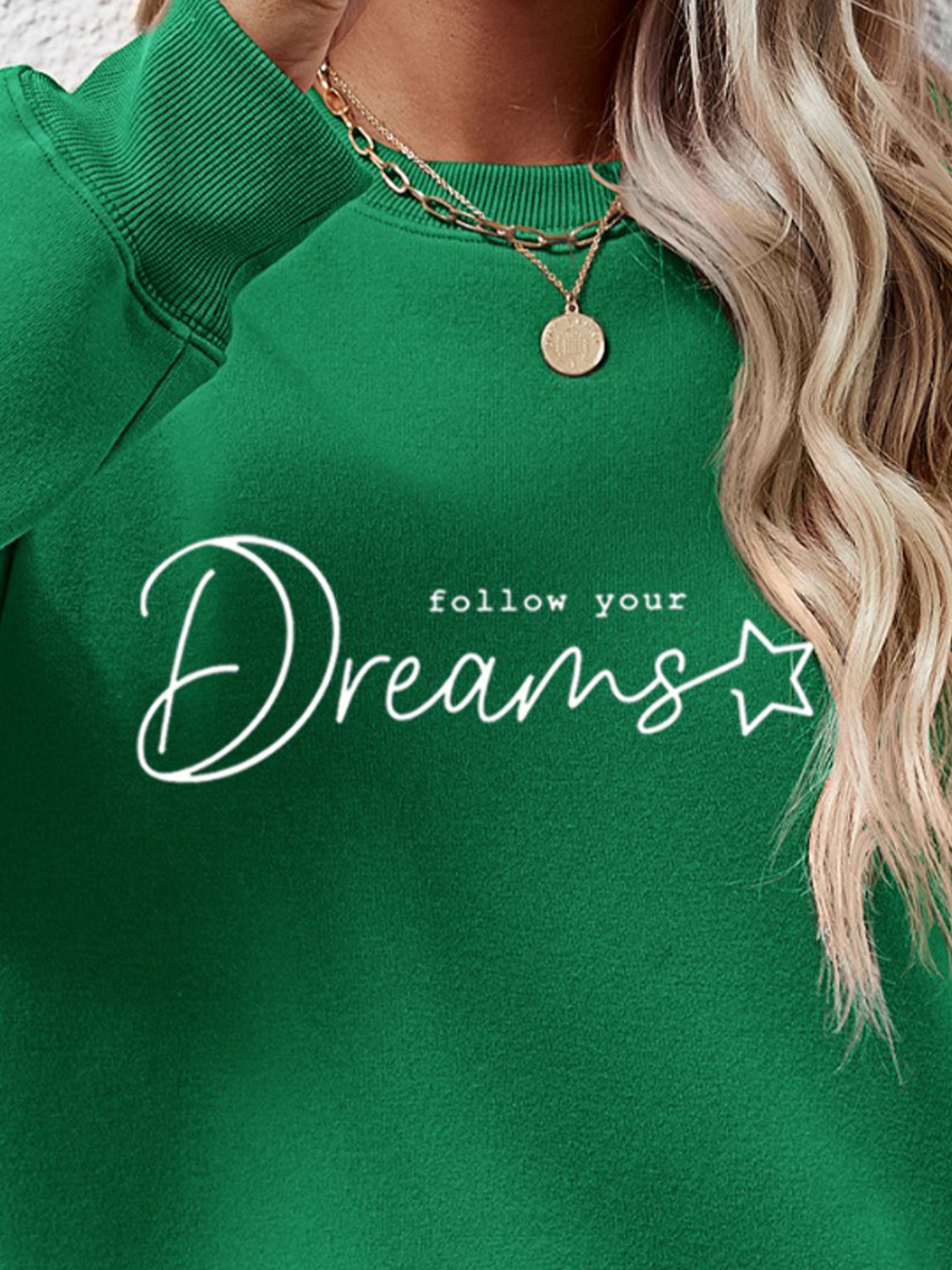 FOLLOW YOUR DREAMS Graphic Sweatshirt-Jewearrings