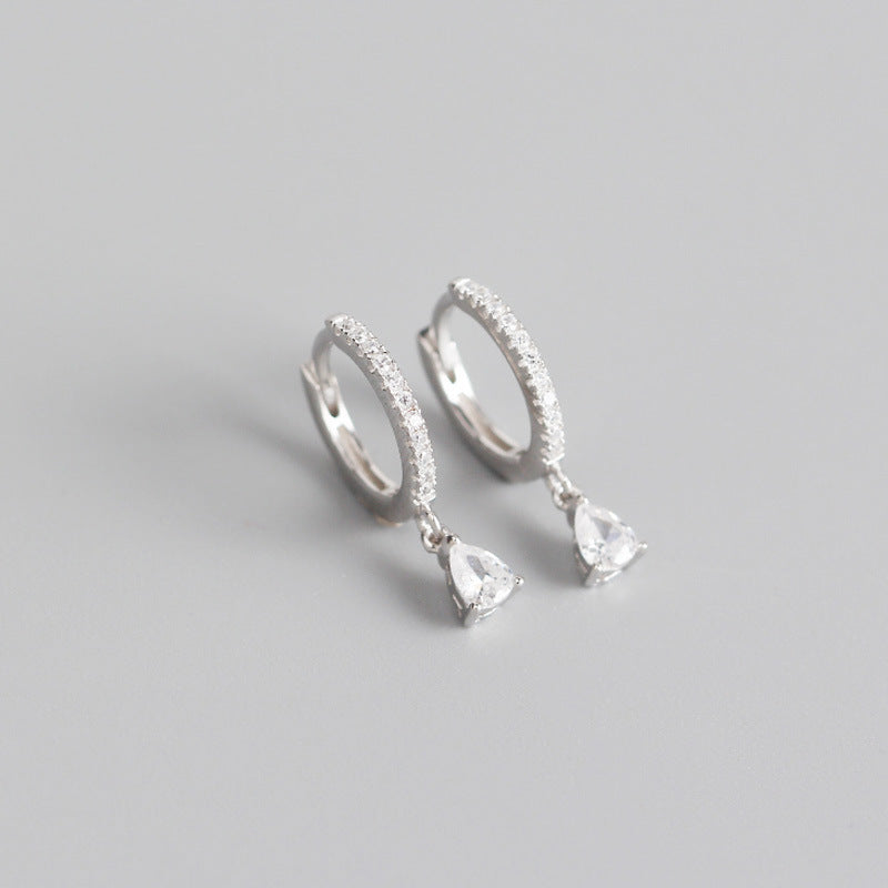 S925 sterling silver geometric drop earrings-Jewearrings