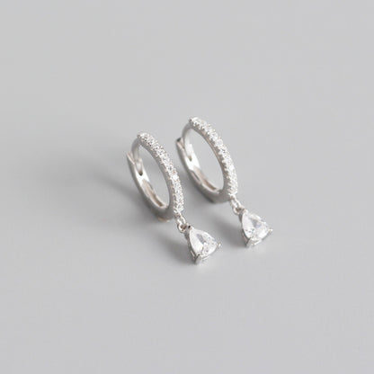 S925 sterling silver geometric drop earrings-Jewearrings