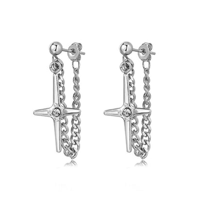 Cross Chain Earrings For Men And Women-Jewearrings