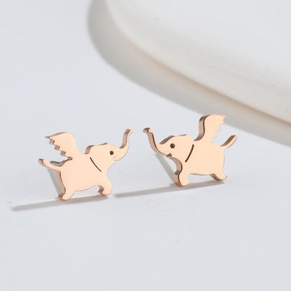 Cute Elf Animal Stud Earrings For Women Ins Style Personalized Earclip-Jewearrings