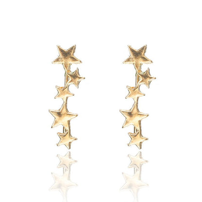 Exquisite creative five-pointed star ear bone clip earrings for girls accessories-Jewearrings