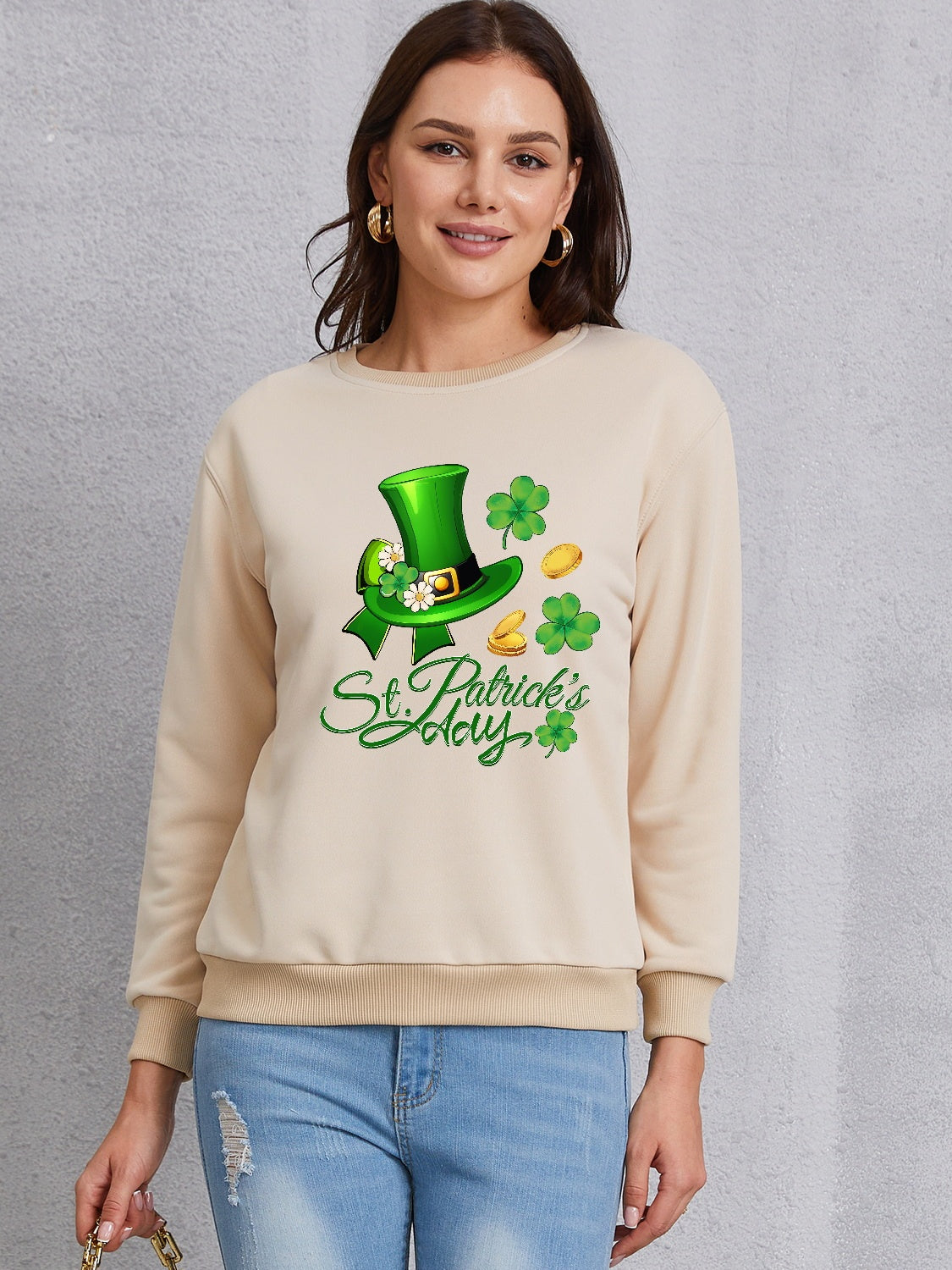 ST. PATRICK'S DAY Round Neck Sweatshirt-Jewearrings