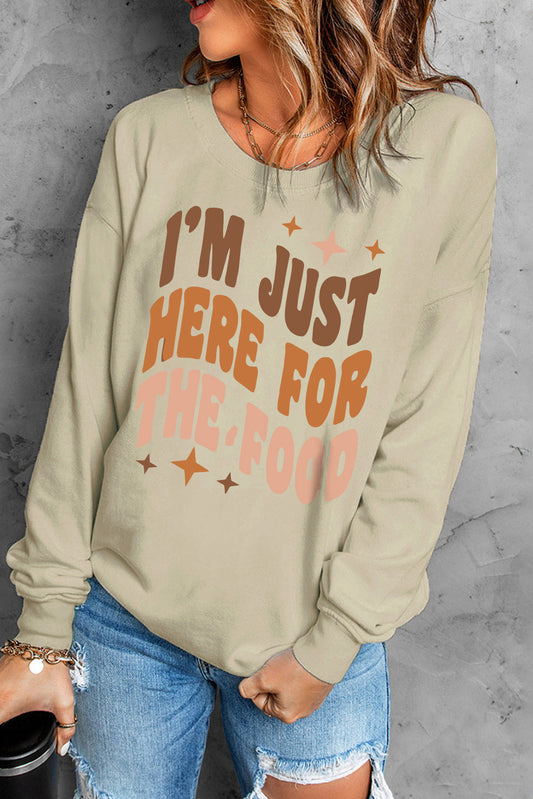 Letter Graphic Round Neck Sweatshirt-Jewearrings