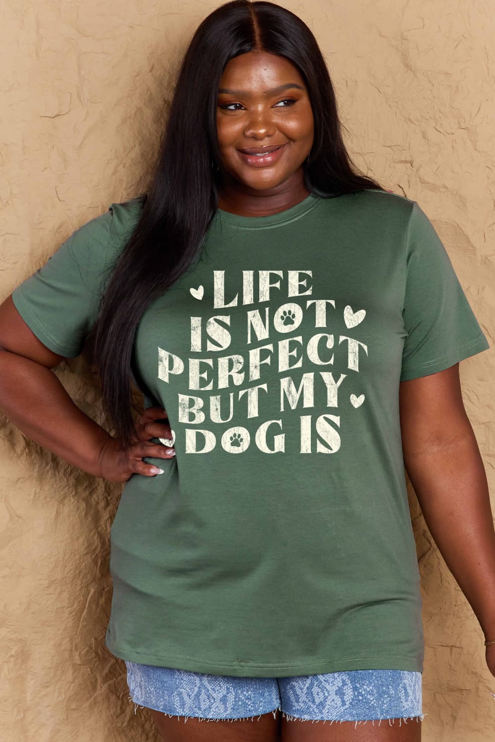 Simply Love Full Size Dog Slogan Graphic Cotton T-Shirt-Jewearrings