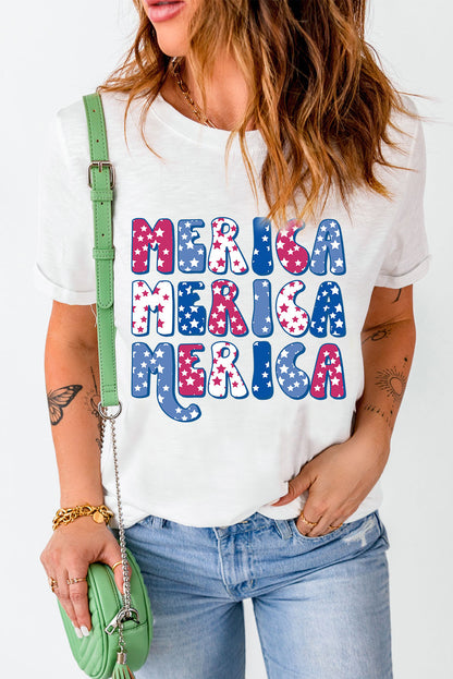 MERICA Graphic Round Neck Tee-Jewearrings