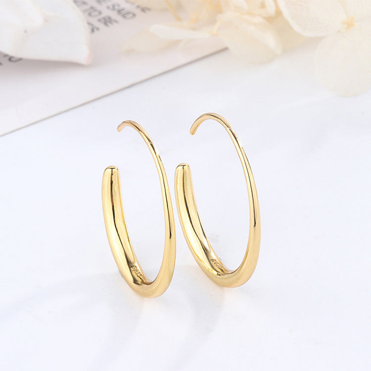 Sterling Silver European And American Minimalist Earrings-Jewearrings