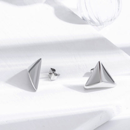 Women's Metal Triangle Stainless Steel Simple Fashion Hundred Stud Earrings-Jewearrings