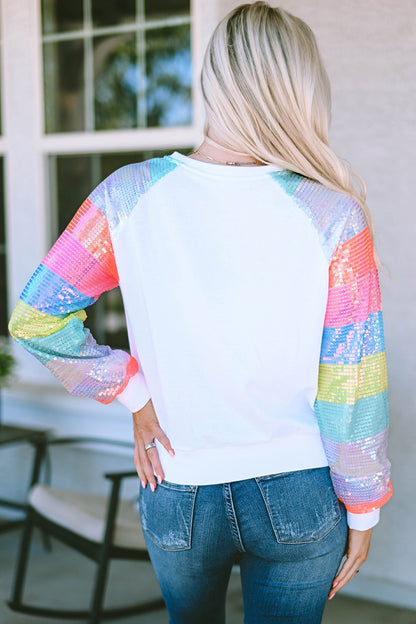 MERRY AND BRIGHT Sequin Long Sleeve Sweatshirt-Jewearrings