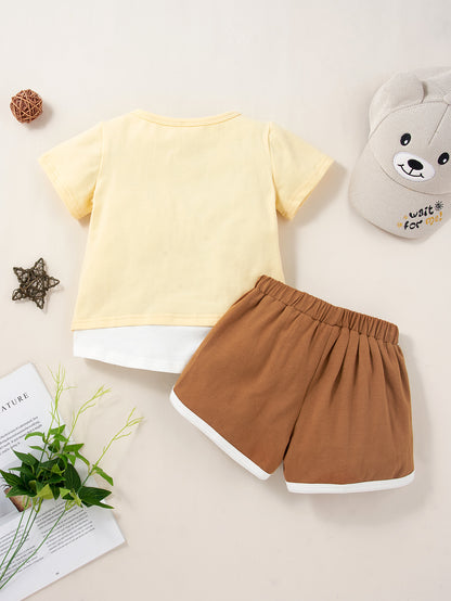 Round Neck Short Sleeve T-Shirt and Shorts Set-Jewearrings