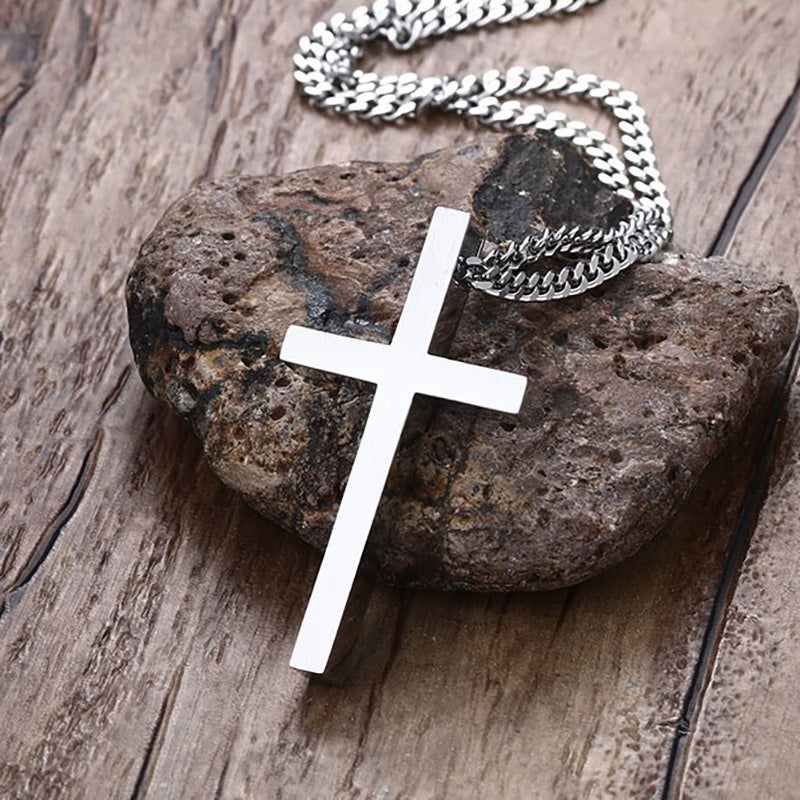 Men's stainless steel cross necklace earrings-Jewearrings