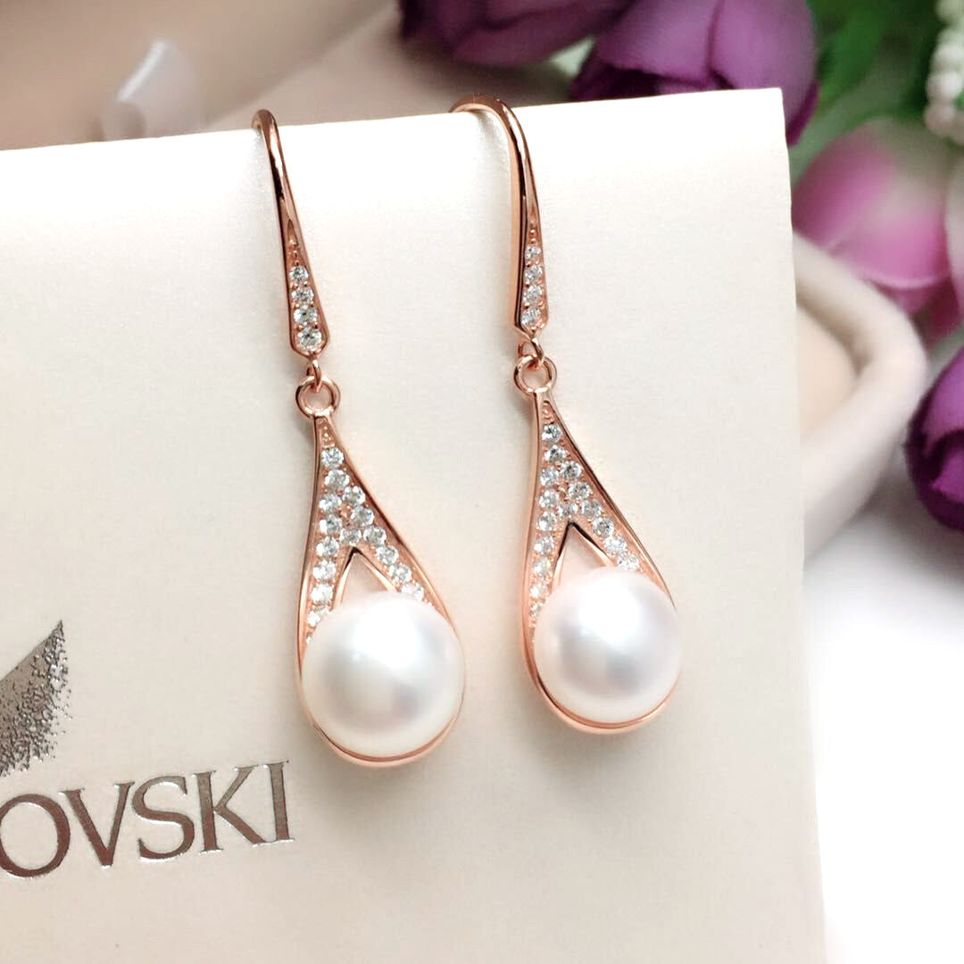 New pearl earrings with water drops-Jewearrings