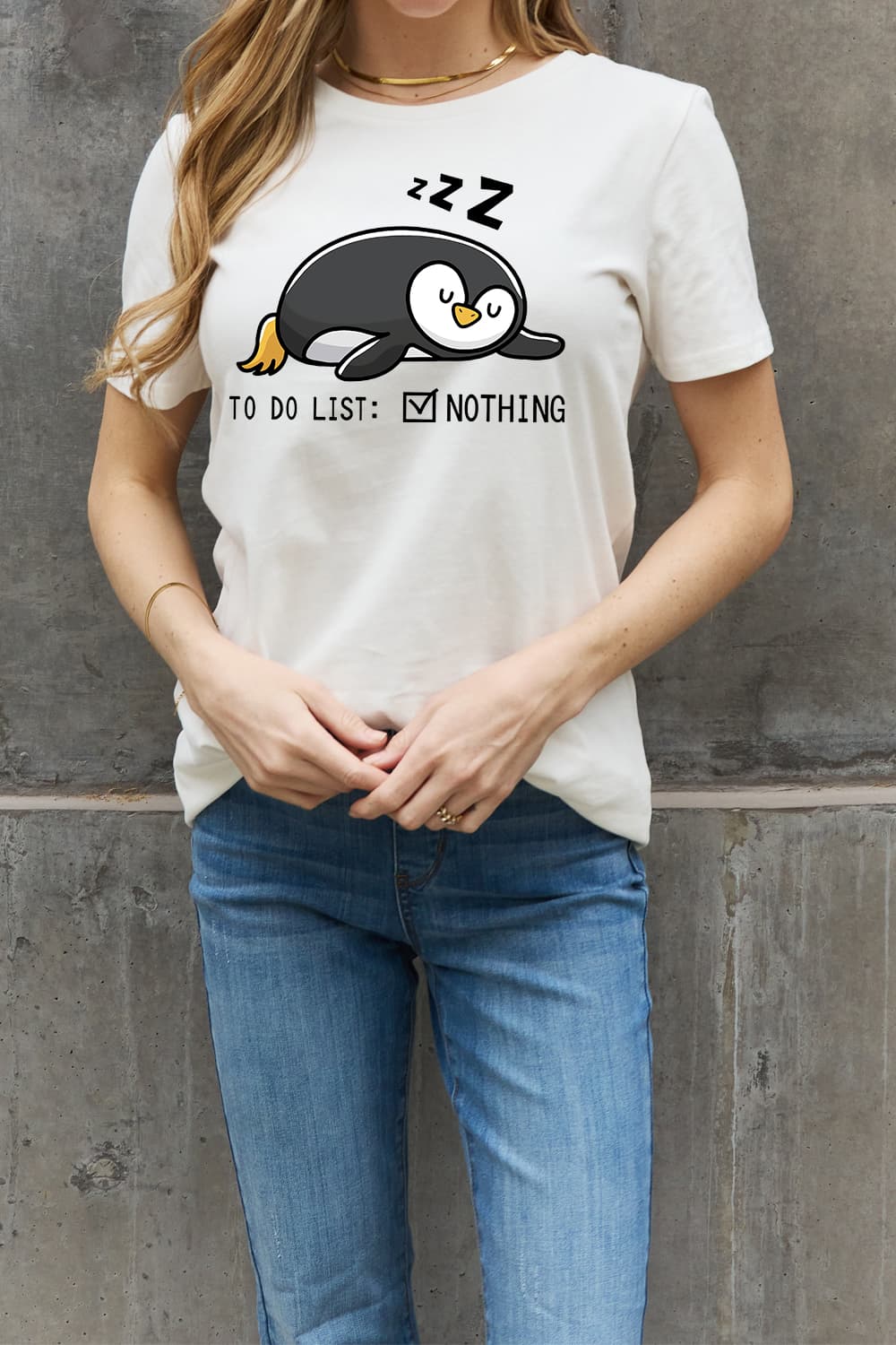 Simply Love Full Size TO DO LIST NOTHING Graphic Cotton Tee-Jewearrings