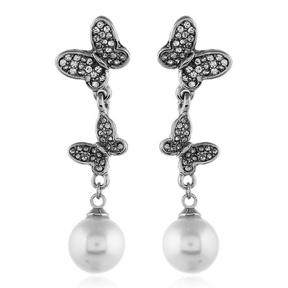 Women's Fashion Pearl Butterfly Personalized Earrings-Jewearrings