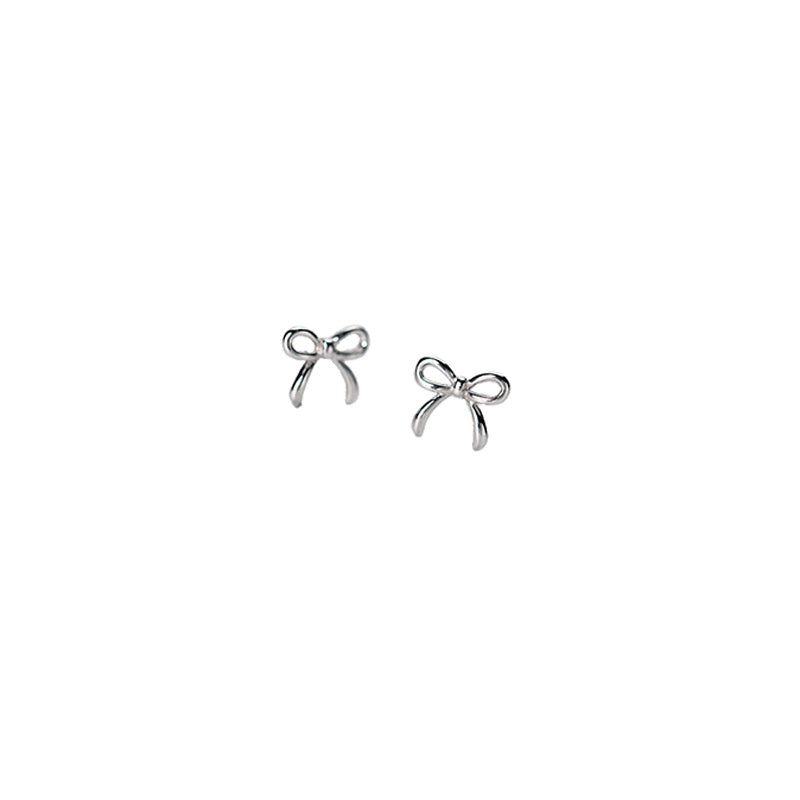 Women's Fashion Personality Bow Silver Earrings-Jewearrings