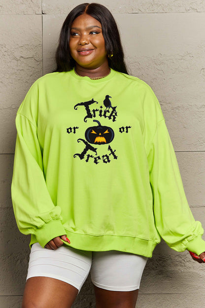 Simply Love Full Size TRICK OR TREAT Graphic Sweatshirt-Jewearrings