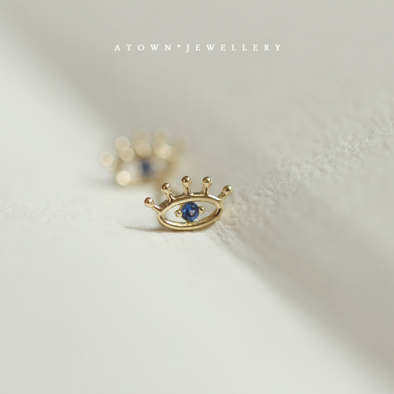 Mini Stud Earrings with Gold Plated Zirconium Diamonds-Jewearrings