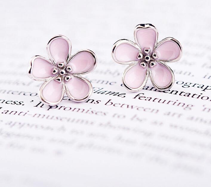 Fashion Simple S925 Sterling Silver Flower Earrings-Jewearrings