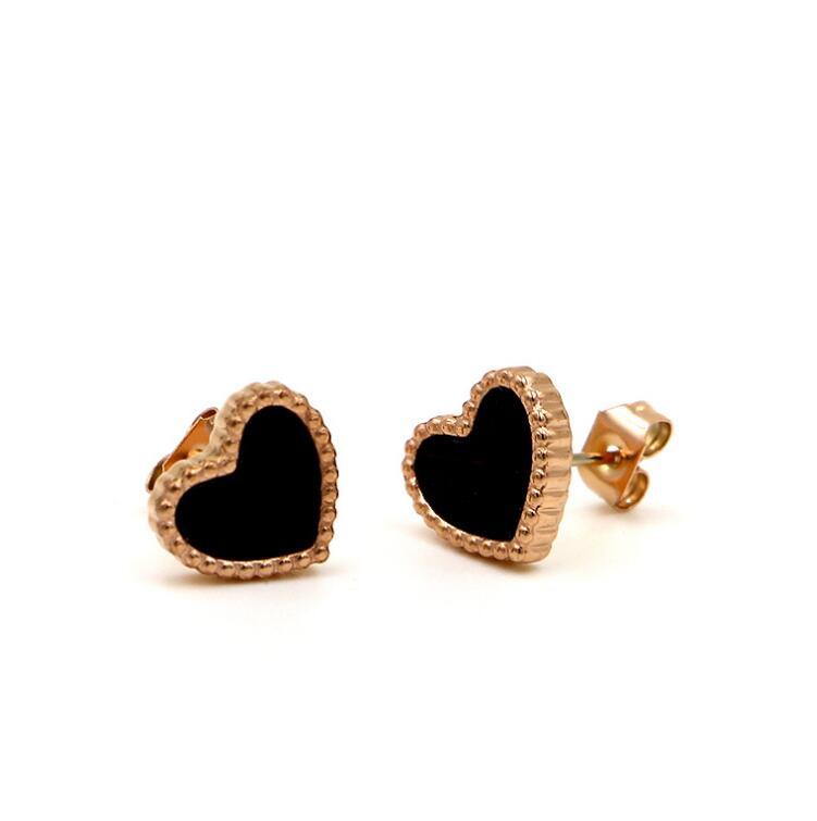 Small Lace Cute Love Rose Gold Stud Earrings-Jewearrings