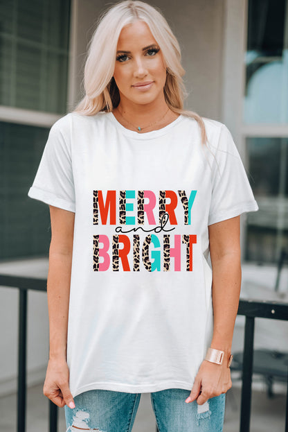 MERRY AND BRIGHT Graphic T-Shirt-Jewearrings