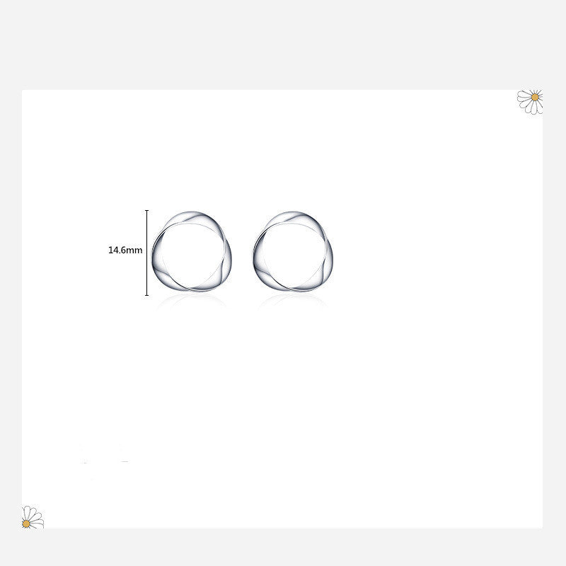 S925 Sterling Silver Simple And Glossy Individual Earrings-Jewearrings