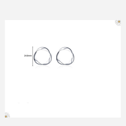 S925 Sterling Silver Simple And Glossy Individual Earrings-Jewearrings