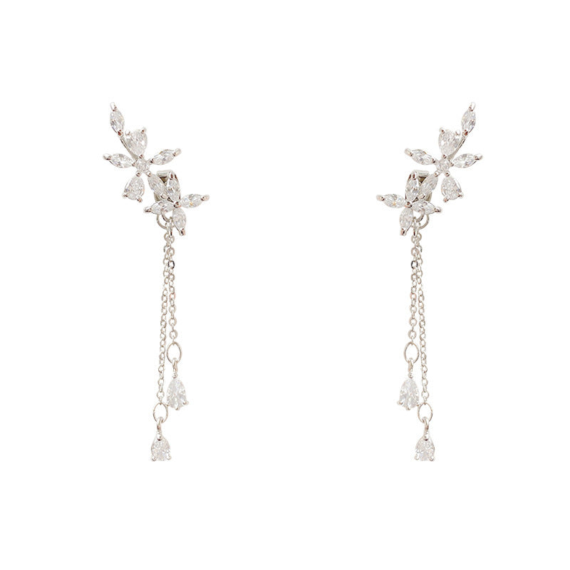 Bada S925 Silver Needle Sen Series Zircon Earrings-Jewearrings