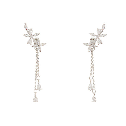 Bada S925 Silver Needle Sen Series Zircon Earrings-Jewearrings