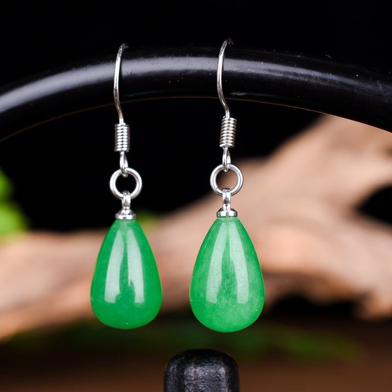 Emerald drop earrings-Jewearrings