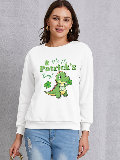 IT'S ST. PATRICK'S DAY Graphic Round Neck Sweatshirt-Jewearrings