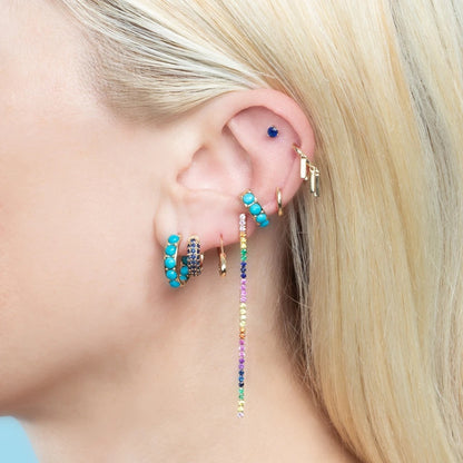 Luxury zircon small stone ear hoop clip earrings-Jewearrings