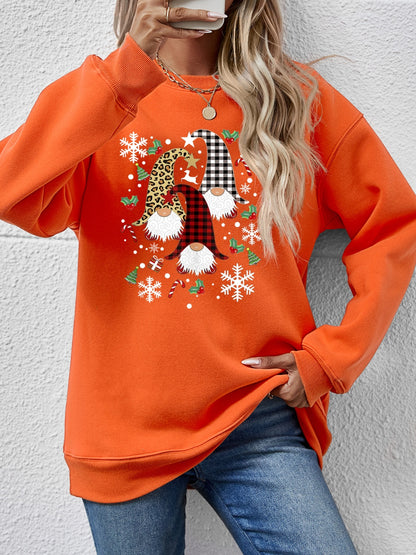 Faceless Gnomes Graphic Drop Shoulder Sweatshirt-Jewearrings