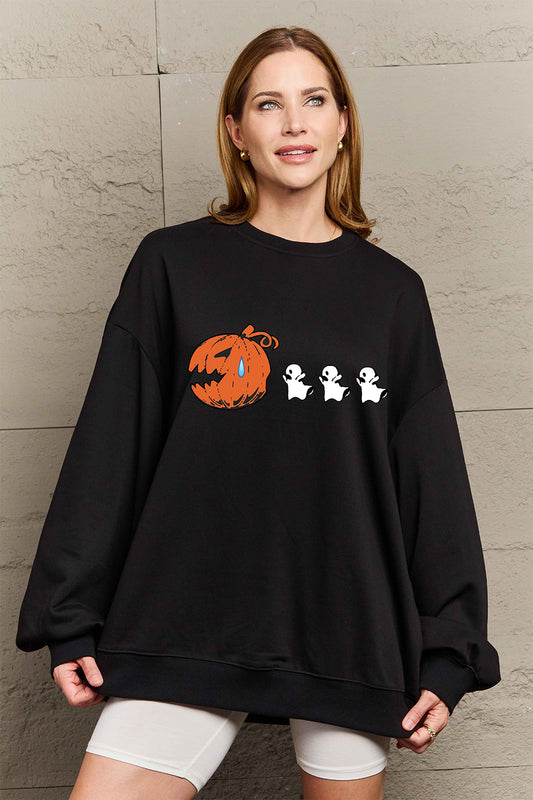 Simply Love Full Size Graphic Dropped Shoulder Sweatshirt-Jewearrings