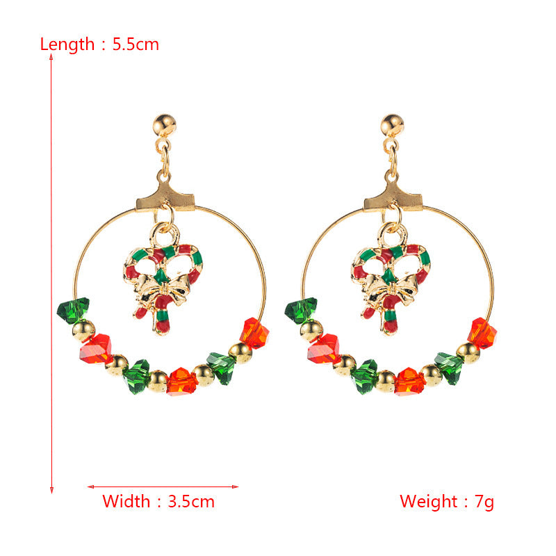 Creative Christmas Tree Bow Pendant Earrings-Jewearrings